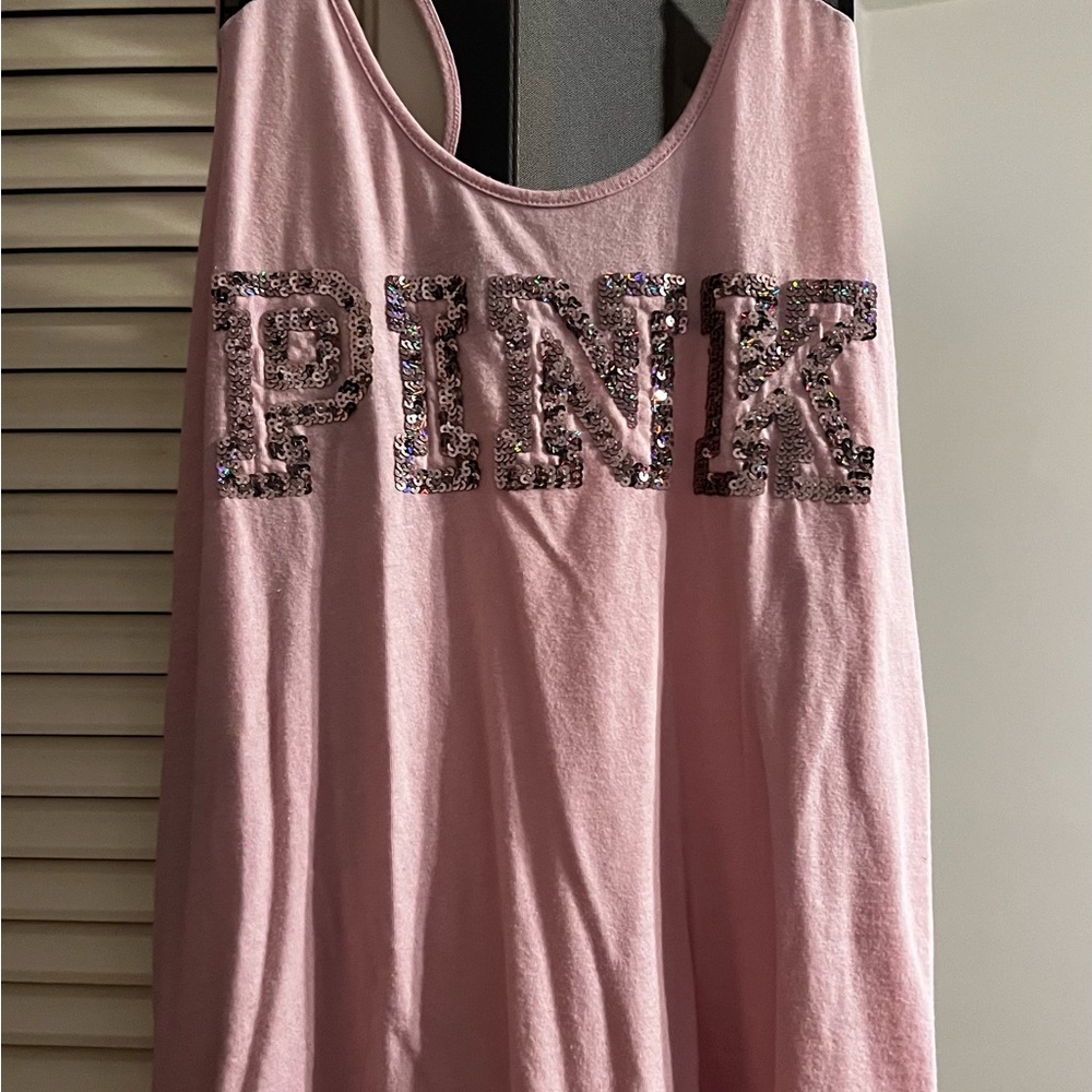 PINK Victoria's Secret Pink Sequin Tank Top